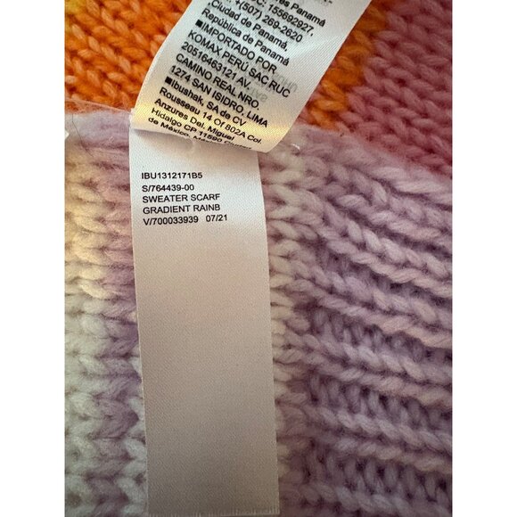 Old Navy Colorful Rainbow Knit Sweater Scarf One Size Acrylic & Polyester NWT - Picture 5 of 7